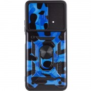 Ударопрочный чехол Camshield Serge Ring Camo для Xiaomi Poco X4 Pro 5G, Синий / Army Blue