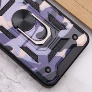 Ударостійкий чохол Camshield Serge Ring Camo для Xiaomi Poco X4 Pro 5G, Фіолетовий / Army Purple