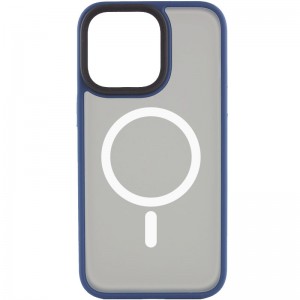 TPU+PC чехол для Apple iPhone 12 Pro / 12 (6.1"") - Metal Buttons with MagSafe (Синий)