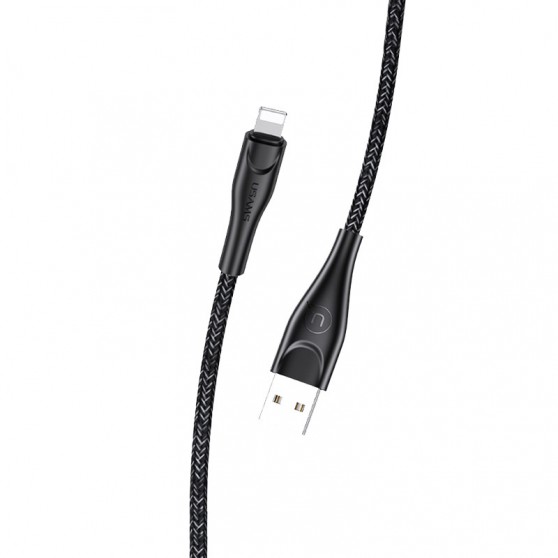 Дата кабель Usams US-SJ394 U41 Lightning Braided Data and Charging Cable 2m, Чорний