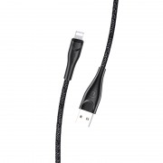 Дата кабель Usams US-SJ397 U41 Lightning Braided Data and Charging Cable 3m, Чорний