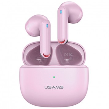 Рожеві бездротові TWS навушники моделі Usams-NX10 з технологією Bluetooth 5.2.
