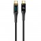 USB кабель USAMS US-SJ591 Type-C to Type-C PD 100W Transparent Digital Display Cable (2m), Black