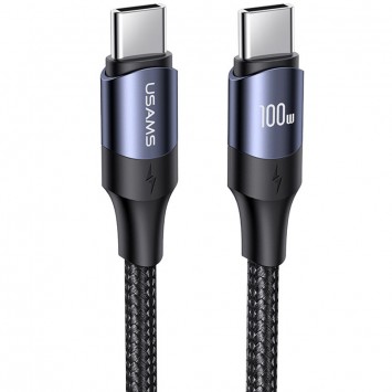 USB кабель для электроники USAMS US-SJ524 U71 Type-C to Type-C PD 100W (1.2m), Black
