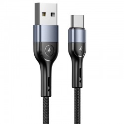 Дата кабель Usams US-SJ449 U55 Aluminum Alloy Braided USB to Type-C (1m), Чорний