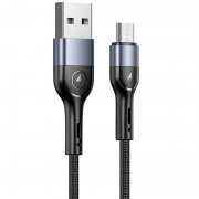 Дата кабель Usams US-SJ450 U55 Aluminum Alloy Braided USB to MicroUSB (1m), Black