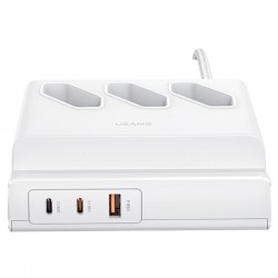 Зарядное устройство Usams US-CC160 P1 65W Super Si Fast Charging USB Extension Socket, White