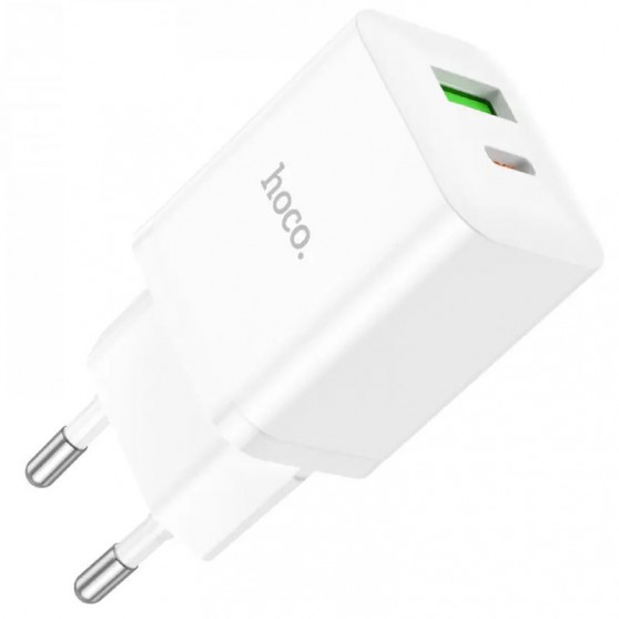 Зарядний пристрій Hoco N28 Founder 20W Type-C+USB, White