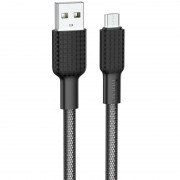 Дата кабель Hoco X69 Jaeger USB to MicroUSB (1m), Чорний / Білий