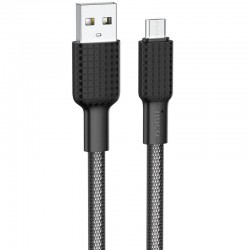 Дата кабель Hoco X69 Jaeger USB to MicroUSB (1m), Чорний / Білий