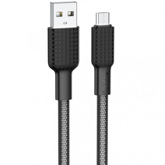 Дата кабель Hoco X69 Jaeger USB to MicroUSB (1m), Чорний / Білий