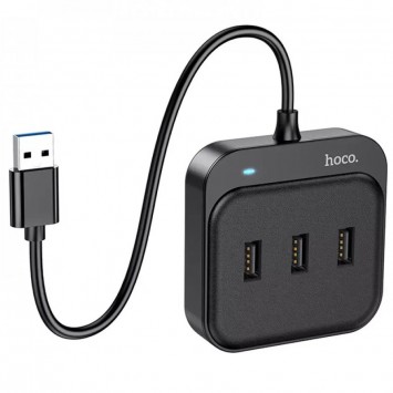 Переходник HUB Hoco HB31 Easy 4-in-1 (USB to USB3.0*4) (L=0.2m), Black