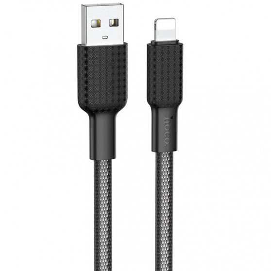 Дата кабель Hoco X69 Jaeger USB to Lightning (1m), Black / White