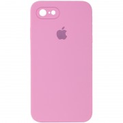 Чохол Silicone Case Square Full Camera Protective (AA) для iPhone SE 2 / 3 (2020 / 2022) / iPhone 8 / iPhone 7, Рожевий / Light pink