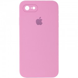 Чехол Silicone Case Square Full Camera Protective (AA) для Apple iPhone SE 2 / 3 (2020 / 2022) / iPhone 8 / iPhone 7, Розовый / Light pink