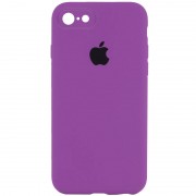 Чехол Silicone Case Square Full Camera Protective (AA) для Apple iPhone SE 2 / 3 (2020 / 2022) / iPhone 8 / iPhone 7, Фиолетовый / Grape