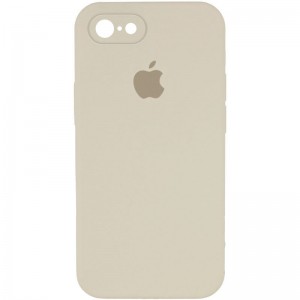 Чехол Silicone Case Square Full Camera Protective (AA) для Apple iPhone 7/8/SE (2020) (4.7"), Бежевый / Antigue White