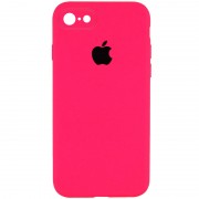 Чохол Silicone Case Square Full Camera Protective (AA) для iPhone SE 2 / 3 (2020 / 2022) / iPhone 8 / iPhone 7, Рожевий / Barbie pink