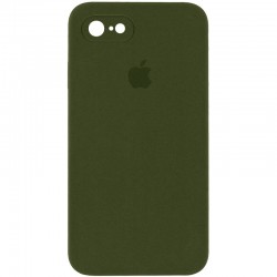 Чохол Silicone Case Square Full Camera Protective (AA) для iPhone SE 2 / 3 (2020 / 2022) / iPhone 8 / iPhone 7, Зелений / Dark Olive