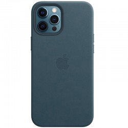 Кожаный чехол Leather Case (AAA) with MagSafe для Apple iPhone 12 Pro Max (6.7"), Baltic Blue