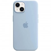 Чехол Silicone case (AAA) full with Magsafe для Apple iPhone 14 (6.1"), Голубой / Sky