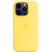 Чохол Silicone case (AAA) full with Magsafe для Apple iPhone 14 Pro Max (6.7"), Жовтий / Canary Yellow