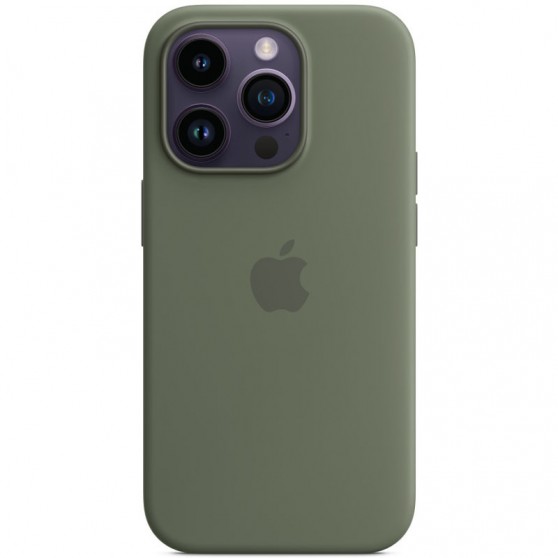 Чохол Silicone case (AAA) full with Magsafe для Apple iPhone 14 Pro Max (6.7"), Зелений / Olive