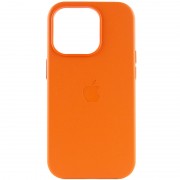 Шкіряний чохол Leather Case (AAA) with MagSafe для Apple iPhone 14 Pro Max (6.7"), Orange