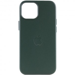 Шкіряний чохол Leather Case (AAA) with MagSafe для Apple iPhone 14 Plus (6.7"), Forest Green