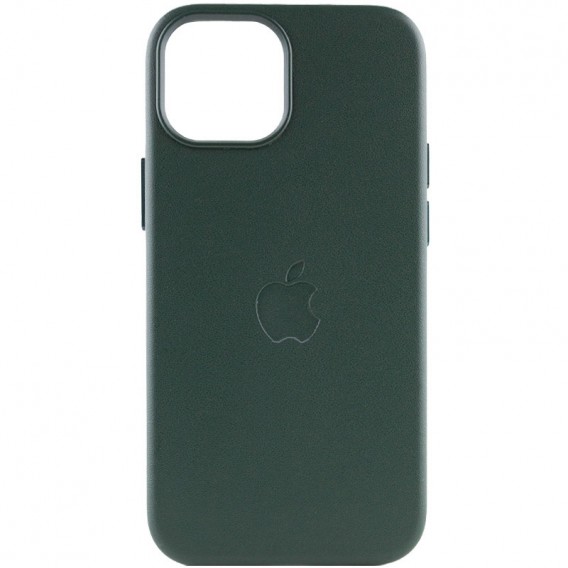Кожаный чехол Leather Case (AAA) with MagSafe для Apple iPhone 14 Plus (6.7"), Forest Green