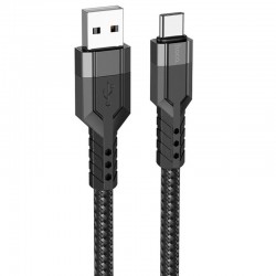 Дата кабель Hoco U110 charging data sync USB to Type-C (1.2 m), Черный