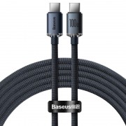 USB кабель для телефону Type-C to Type-C 100W (1.2m) Baseus Crystal Shine Series (CAJY00060), Black