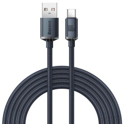 USB дата кабель Baseus Crystal Shine Series USB Type-C 100W (1.2m) (CAJY00040), Black