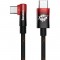 Угловой USB кабель Baseus MVP 2 Elbow-shaped Type-C to Type-C 100W (2m) (CAVP000720), Black / Red