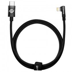 Угловой USB кабель Type-C to Lightning 20W (1m) Baseus MVP 2 Elbow-shaped (CAVP000201), Black