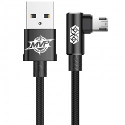 Кутовий USB кабель Baseus MVP Elbow Micro-USB Cable 1.5A (2m) (CAMMVP-B), Black