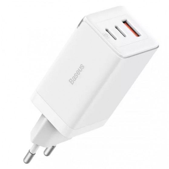 Зарядний пристрій Baseus GaN5 Pro 65W 2Type-C+USB 100W EU (CCGP12020), White