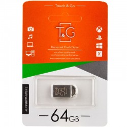 Флеш-драйв USB Flash Drive T&G 107 Metal Series 64GB, Серебряный
