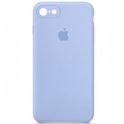 Чехол Silicone Case Square Full Camera Protective (AA) для Apple iPhone SE 2 / 3 (2020 / 2022) / iPhone 8 / iPhone 7, Голубой / Lilac Blue