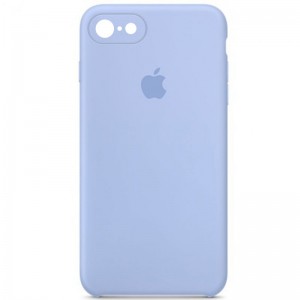 Чехол Silicone Case Square Full Camera Protective (AA) для Apple iPhone 7/8/SE (2020) (4.7"), Голубой / Lilac Blue