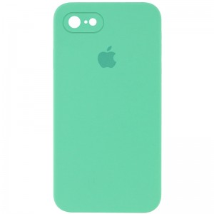 Чехол Silicone Case Square Full Camera Protective (AA) для Apple iPhone 7/8/SE (2020) (4.7"), Зеленый / Spearmint