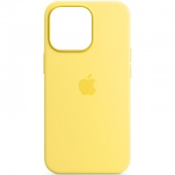 Чехол Silicone case (AAA) full with Magsafe для Apple iPhone 13 Pro (6.1"), Желтый / Lemon Zest