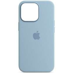 Чехол Silicone case (AAA) full with Magsafe для Apple iPhone 13 Pro (6.1"), Синий / Blue Fog