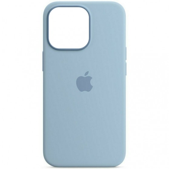 Чехол Silicone case (AAA) full with Magsafe для Apple iPhone 13 Pro Max (6.7"), Синий / Blue Fog