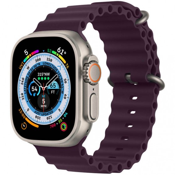 Ремінець Ocean Band для Apple watch 42mm/44mm/45mm/49mm, Бордовий / Plum