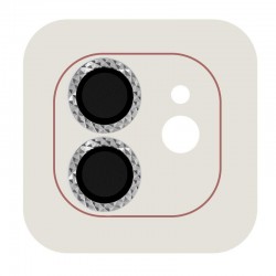 Защитное стекло Metal Shine на камеру (в упаковке) для Apple iPhone 12/12 mini/11, Серебряный/Silver