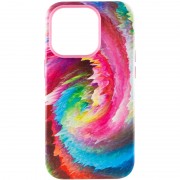 Шкіряний чохол Colour Splash with MagSafe для Apple iPhone 13 Pro Max (6.7"), Pink / Blue