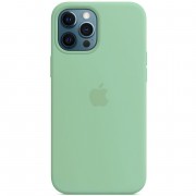 Чохол Silicone case (AAA) full with Magsafe для Apple iPhone 12 Pro / 12 (6.1"), Зелений / Pistachio