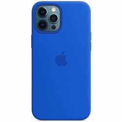 Чохол Silicone case (AAA) full with Magsafe для Apple iPhone 12 Pro / 12 (6.1"), Синій / Capri Blue