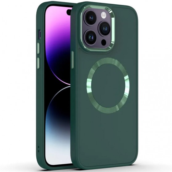 TPU чехол Bonbon Metal Style with MagSafe для Apple iPhone 14 Pro (6.1"), Зеленый / Army Green